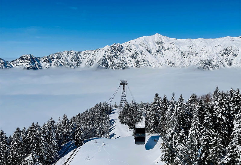 Shinhotaka Ropeway＞Impressed by the 360° panorama of the
